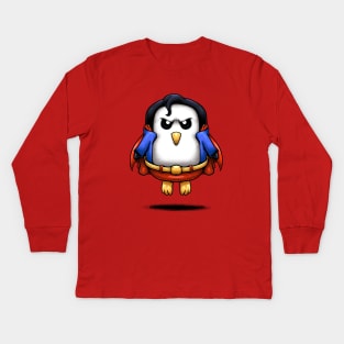 Penguin Superhero 4 Kids Long Sleeve T-Shirt